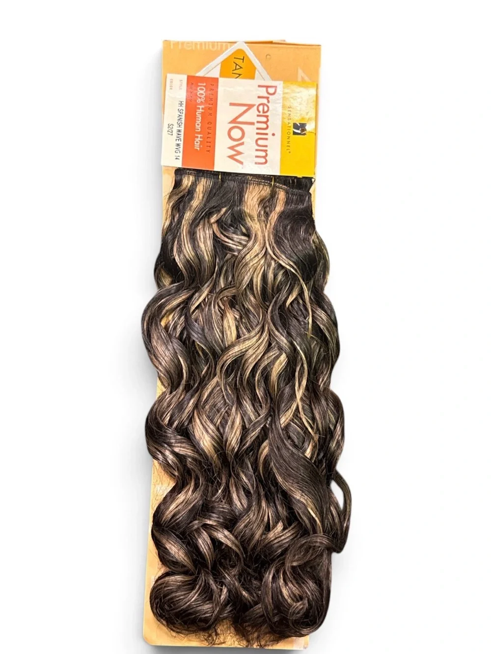 Wavy Human Hair Weave - Dark Brown with Blonde Highlights